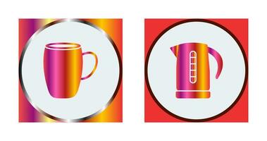 mug and kettle Icon vector