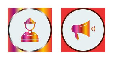 firefighter and megaphone  Icon vector