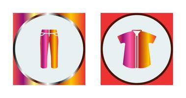 Trousers and Check Shirt Icon vector