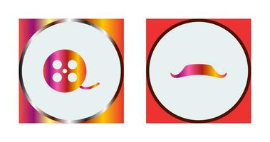 Reel and Moustache Icon vector