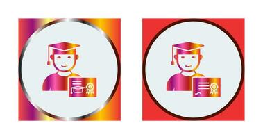 Receiving Dewgree and Receiving Diploma Icon vector