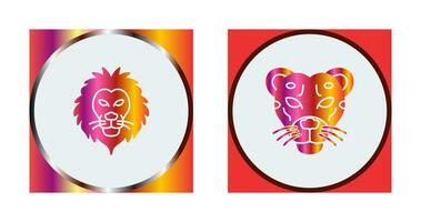 Lion and Cheetah Icon vector