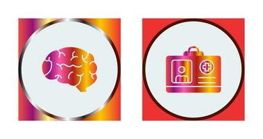 Brain and Card Icon vector