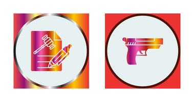 File and Gun Icon vector