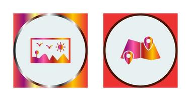 Painting Exhibit and Folded Icon vector