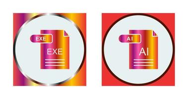 AI and EXE Icon vector