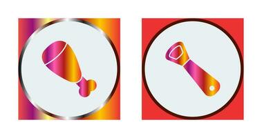 Cooked Ham and utensil Icon vector