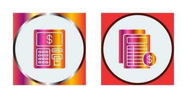 Atm and Invoice Icon vector