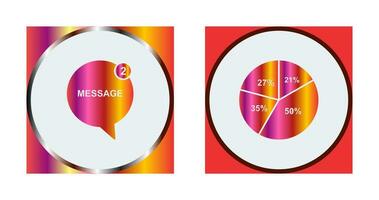 Message Bubbles and Pie Chart Icon vector