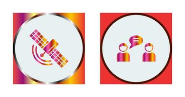 Satellite and Chatting Icon vector