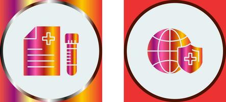 Blood Test and global Icon vector