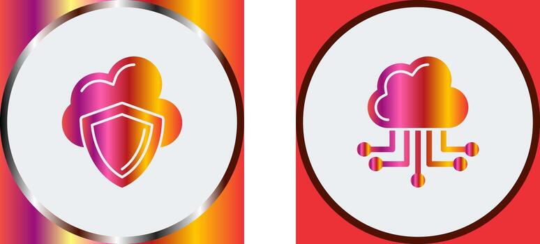 Cloud Computing and Shield Icon vector