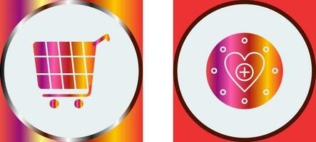 Shopping Cart and Wishlist Icon vector