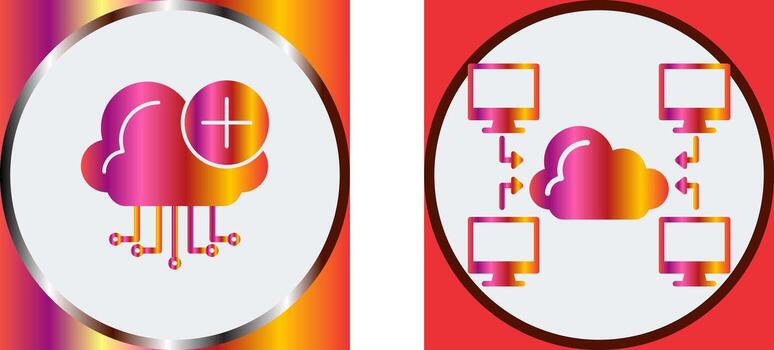 Cloud Computing and Computer  Icon vector