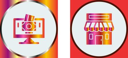 Payment Option and Retail Place Icon vector