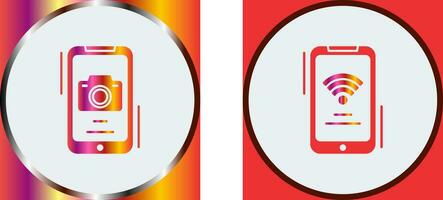 Camera and Wifi Signal Icon vector