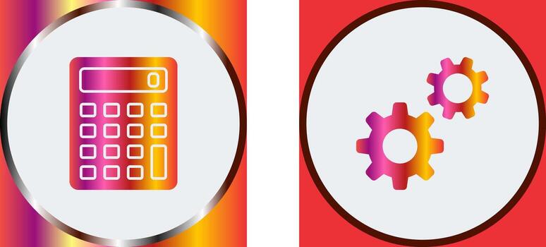 calculadora y ajuste icono vector
