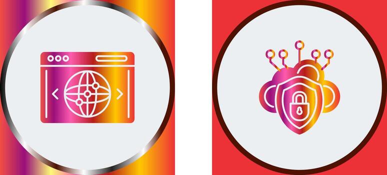 Cloud Security and Website Icon vector