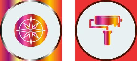 Compass and Roller Icon vector