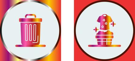 Trash Can and Laundary Icon vector