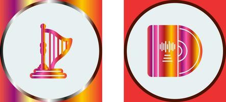 Harp and Vinyl Icon vector