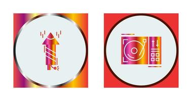 Firworks and Turntable Icon vector