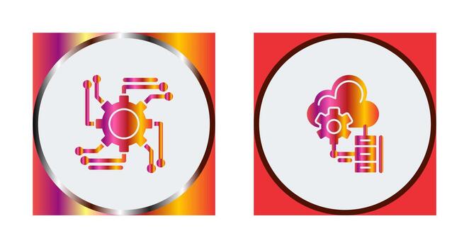 automatización y grande datos icono vector