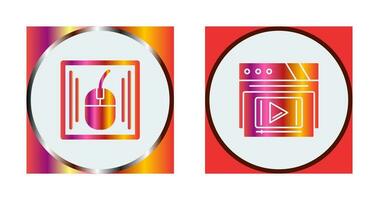 Mouse and Video Player Icon vector