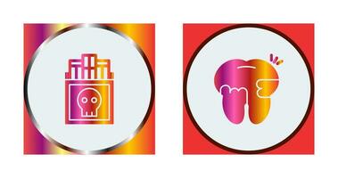 Smoking Kills and Toothache And Plaque Icon vector