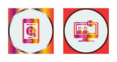 Slidesshow and Conversation Icon vector