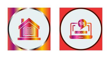 Digital Learning and Homeschooling Icon vector