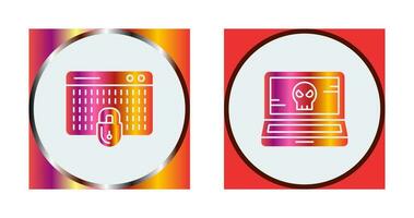 Hacking and Laptop Icon vector