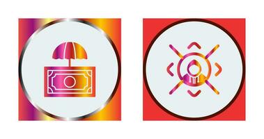 Umbrella and Target Icon vector