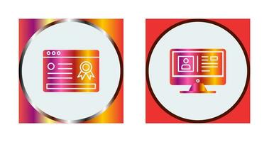 Online Certificate and Profile Icon vector