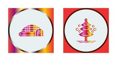 Igloo and Pine Tree Icon vector