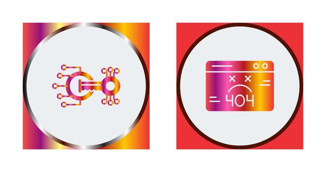Encryption and 404 Error Icon vector
