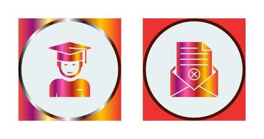 Graduate Student and Rejection Of A Letter Icon vector