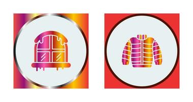 Window and Winter Clothes Icon vector