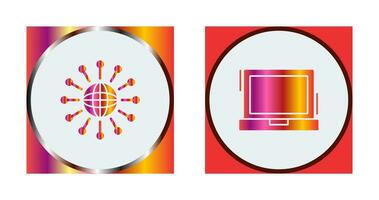 Networking and Laptop Icon vector