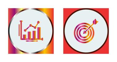 Bar Chart and Goal Icon vector