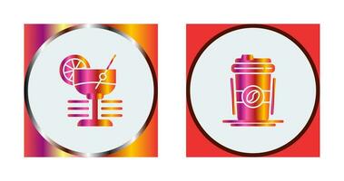 martini y café taza icono vector