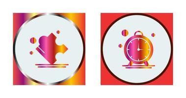 Puzzle and Stop Watch Icon vector