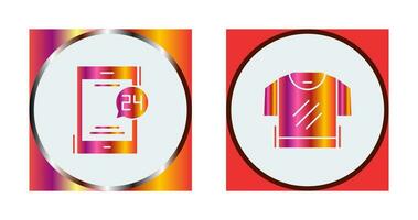 24 Hours and TShirt Icon vector