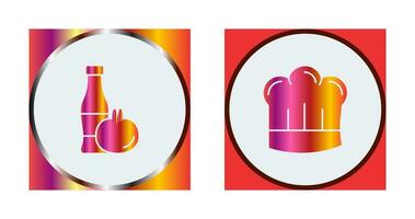 Tomato ketchup and Chef Hat Icon vector