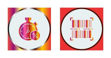 Timer and BarCode Icon vector