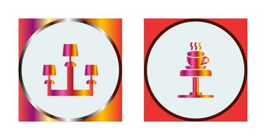 Lamp and Coffee Table Icon vector