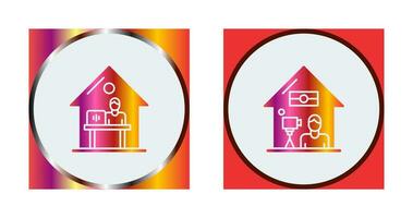 Work At Home and Lie Record Icon vector