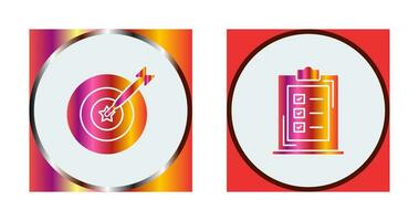 Dart and Checklist Icon vector