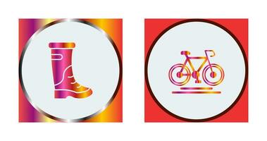 Rain Boots and Cycling Icon vector