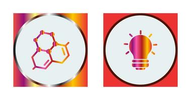 Molecule and Light Bulb Icon vector